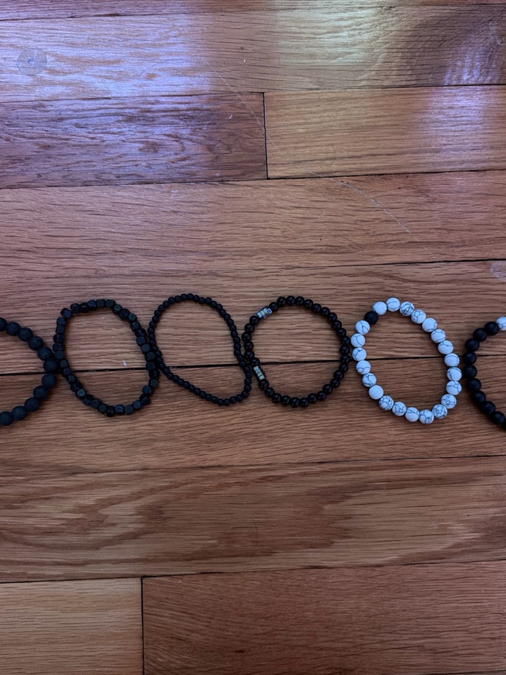 Amazon Black and White Men’s Beaded Bracelet Set